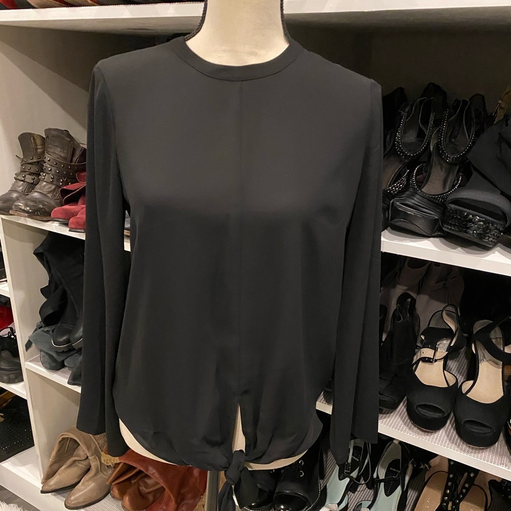 Madewell black sheer Top Blouse size S NWT